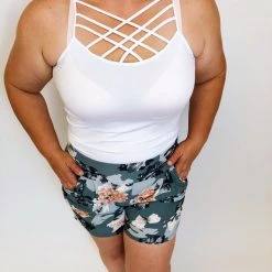 Iris & Rainbow Boutique #K247 The Maze Criss Cross Tank (White) New Arrivals