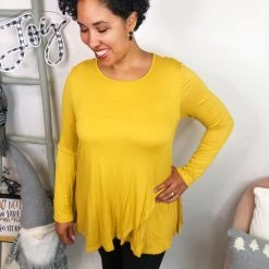 Iris & Rainbow Boutique #465 *Doorbuster*Strolling Downtown Top (Mustard) New Arrivals