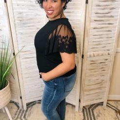 Iris & Rainbow Boutique #K69 Abigail's Flutter Sleeve Top New Arrivals