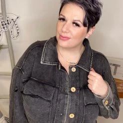 Iris & Rainbow Boutique #L542 Evening Blues Shacket