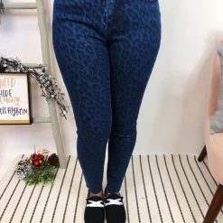 Iris & Rainbow Boutique New Arrivals #K841 Don't Call Me A Cheetah Judy Blue Skinny Jeans