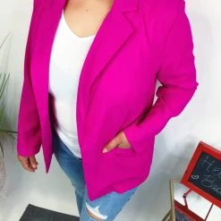 Iris & Rainbow Boutique New Arrivals #M761 Innovating In Pink Blazer