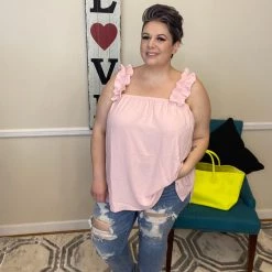 Iris & Rainbow Boutique New Arrivals #H551 Ruffle Me Up Tank