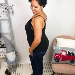 Iris & Rainbow Boutique #L272 Pure Glamour Lace POL Top (Black)