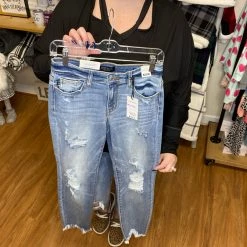 Iris & Rainbow Boutique #H133 Splatter Distressed Boyfriend Judy Blue New Arrivals