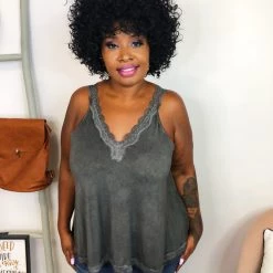 Iris & Rainbow Boutique New Arrivals #K803 Trapped In Lace Sleeveless POL Top (Black)