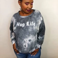 Iris & Rainbow Boutique New Arrivals #K642 Hug Life Tie Dye Sweatshirt
