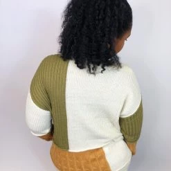 Iris & Rainbow Boutique #K701 Firmly In The Neutral Block Sweater