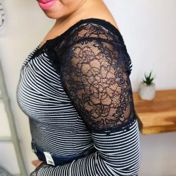 Iris & Rainbow Boutique #L451 The Look Of Love Bodysuit (Black)