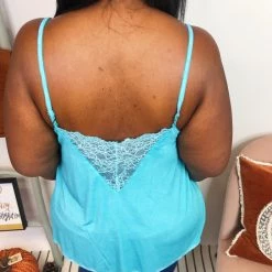 Iris & Rainbow Boutique #K987 Secrets Of The Lace POL Top (Aqua)