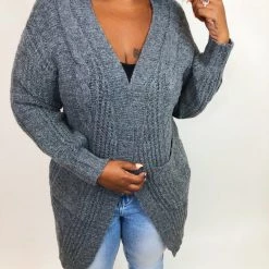Iris & Rainbow Boutique #K756 Cords Of Love Cardigan (Charcoal)