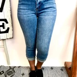 Iris & Rainbow Boutique #M249 Meet Me At Our Spot Capri Judy Blue Jeans