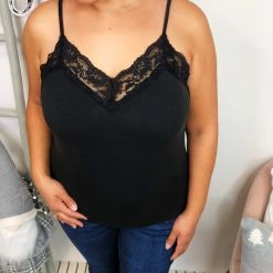 Iris & Rainbow Boutique #L272 Pure Glamour Lace POL Top (Black)