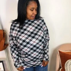 Iris & Rainbow Boutique #L42 Holidays In Plaid (Charcoal/Black)