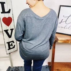 Iris & Rainbow Boutique New Arrivals #L920 Golden Touch Top (Heather Grey)