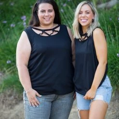 Boutique Simplified Criss Cross You Don't Stop - Black New Arrivals