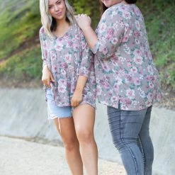 Boutique Simplified Cappuccino Floral 3/4 Sleeve Top 15 Boutique Simplified Cappuccino Floral 3/4 Sleeve Top