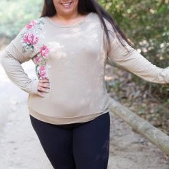Boutique Simplified Side With Love Long Sleeve Top