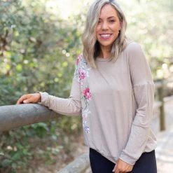 Boutique Simplified Side With Love Long Sleeve Top