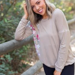 Boutique Simplified Side With Love Long Sleeve Top