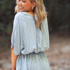 Boutique Simplified New Arrivals Ocean Floral Woven Top