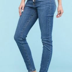 Iris & Rainbow Boutique New Arrivals #286 Button Fly Judy Blue Skinny Jeans (Medium Wash)