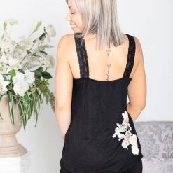 Boutique Simplified Blooming Beauty Lace Trim Tank