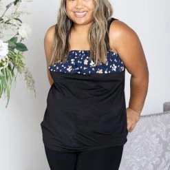 Boutique Simplified Cute As A Button Tank New Arrivals