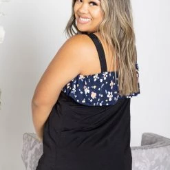 Boutique Simplified Cute As A Button Tank New Arrivals