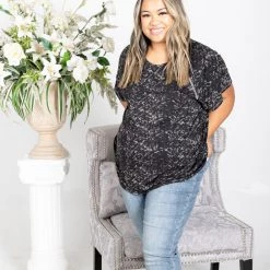 Boutique Simplified Burning Out Short Sleeve