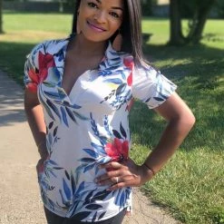 Boutique Simplified Paradise Dreams Mandarin Collar Top New Arrivals