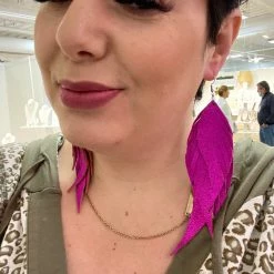 Iris & Rainbow Boutique #L893 Handmade Earrings Large (Hot Pink)