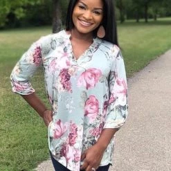 Boutique Simplified Picture Perfect 3/4 Sleeve Tunic New Arrivals