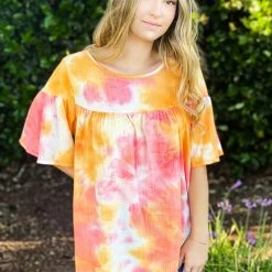 Boutique Simplified Ray Of Sunshine Ruffle Short Sleeve Top New Arrivals