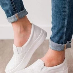 Boutique Simplified Slip Into Style Slip On Sneakers - White New Arrivals