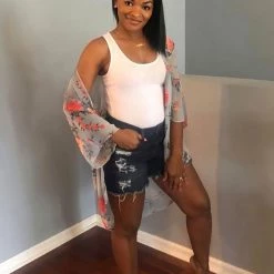 Boutique Simplified Smokey Floral Kimono Cardigan New Arrivals