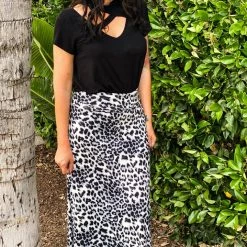 Boutique Simplified Snow Leopard Maxi Skirt New Arrivals