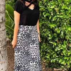 Boutique Simplified Snow Leopard Maxi Skirt New Arrivals