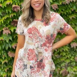 Boutique Simplified Sweet Symphony Of Roses Hi Lo Tunic New Arrivals
