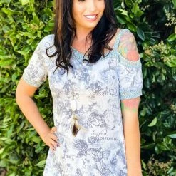 Boutique Simplified Travel Dreams Off Shoulder Tunic New Arrivals