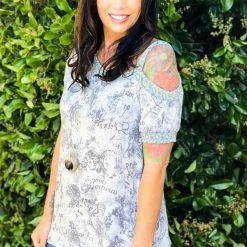 Boutique Simplified Travel Dreams Off Shoulder Tunic New Arrivals